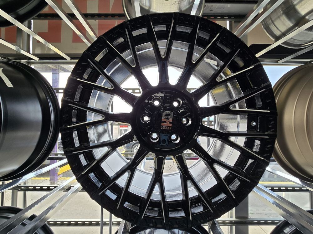 Luxxx gloss black multi-spoke wheel — new custom rims at Llantera Del Norte, Aurora CO